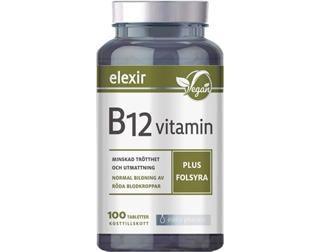 Elexir Pharma Vitamin B-12 vitamin plus folsyra 100 st 